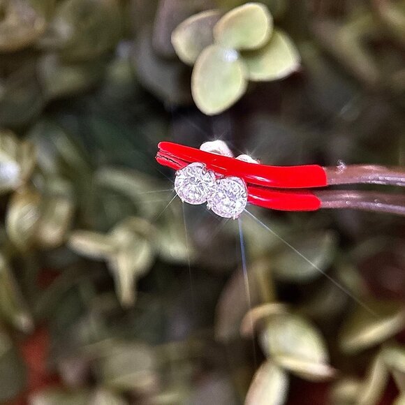 14K Diamond Stud Earrings - Picture 4 of 7